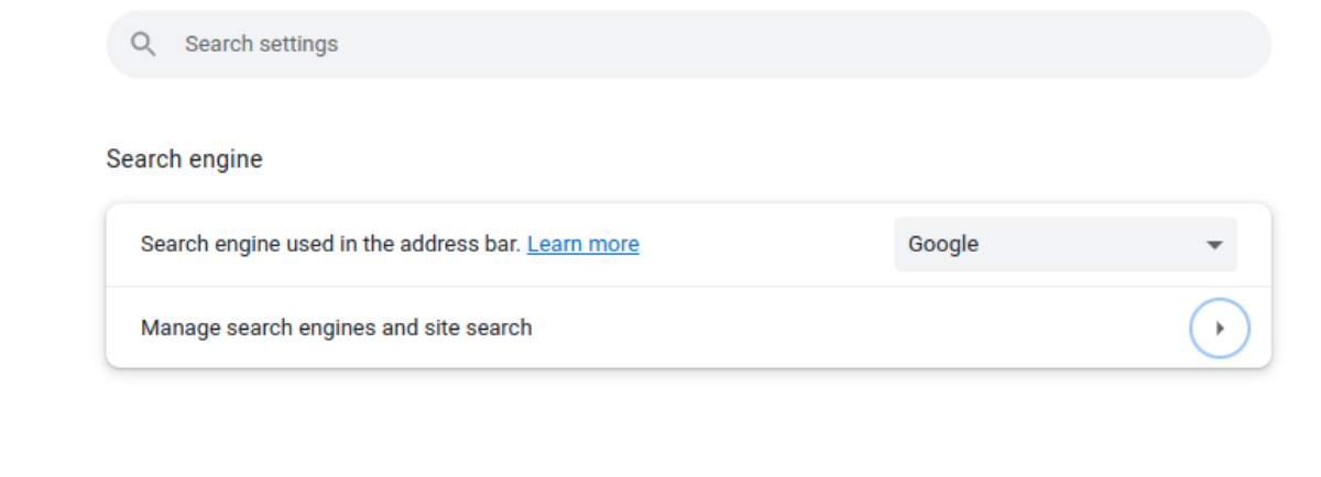Chrome Settings &gt; Search engine &gt; Manage search engines