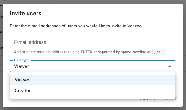 Select user type