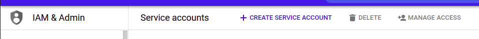 Create service account