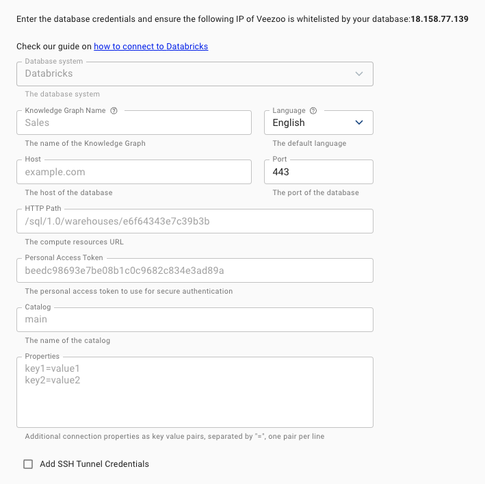 Database settings