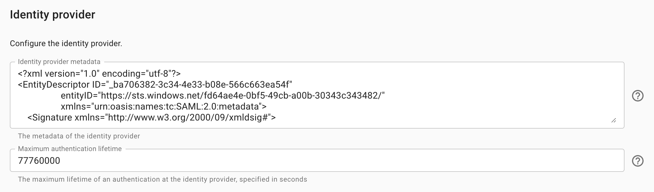 Identity provider subsection