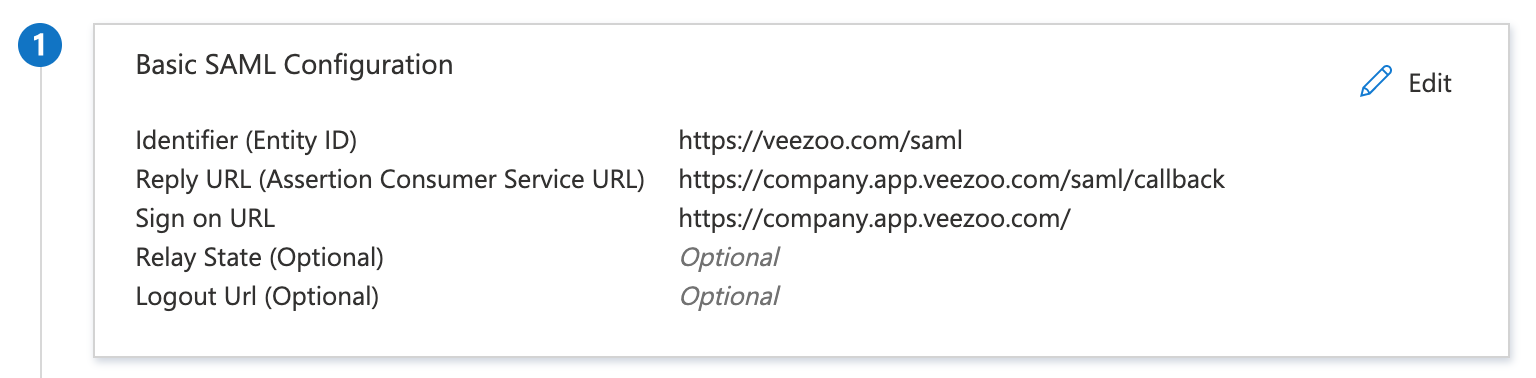 Basic SAML Configuration