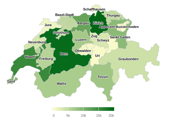 Swiss Canton Map