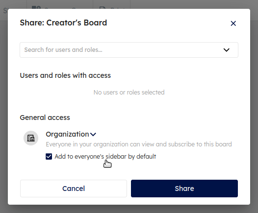 Board Default Subscription