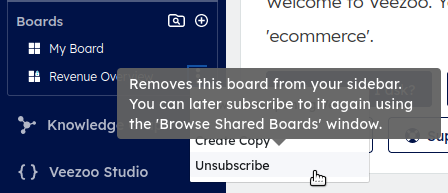 Unsubscribe via Sidebar